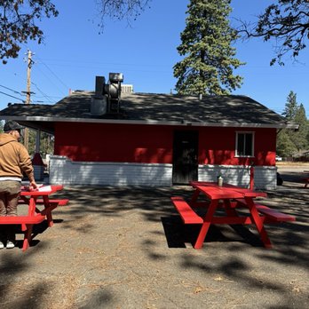 Chatty Kathy's - The really bright red picnic tables. - Burgers Near Me - Burney, California Chatty Kathy's - The really bright red picnic tables. - Burgers Near Me - Burney, California