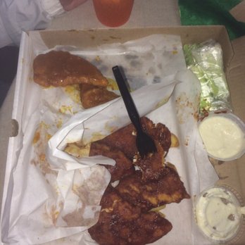 Pat's Pizzeria - My nephew's partially eaten "Honey Mustard" & "BBQ" Chicken Fingers (And AMAZING BLEU CHEESE) - Pizza Near Me - Buffalo, New York Pat's Pizzeria - My nephew's partially eaten "Honey Mustard" & "BBQ" Chicken Fingers (And AMAZING BLEU CHEESE) - Pizza Near Me - Buffalo, New York