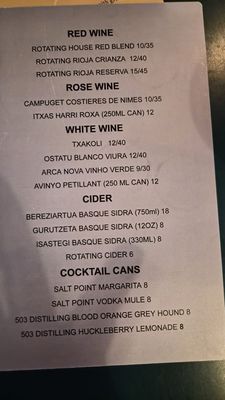 Menu photo 3 Bar Gernika Boise, ID