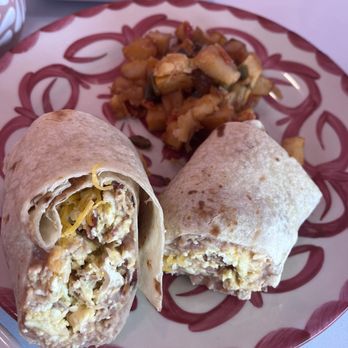Cafecito - Bacon egg bean & cheese burrito & potatoes - Mexican Near Me - Fort Worth, Texas Cafecito - Bacon egg bean & cheese burrito & potatoes - Mexican Near Me - Fort Worth, Texas