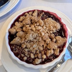 Some dessert (berry crumble?)
