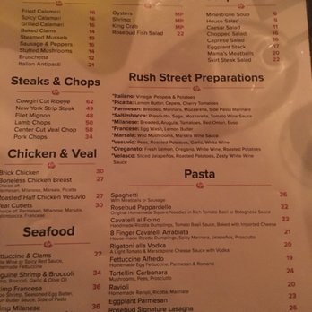 Rosebud on Rush - Dinner menu - Italian Near Me - Chicago, Illinois