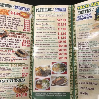 Taco Azteca - Menu - Mexican Near Me - Brookfield, Illinois