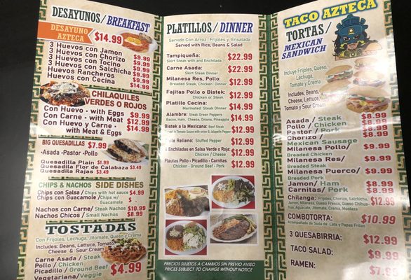 Menu photo 2 Taco Azteca Brookfield, IL