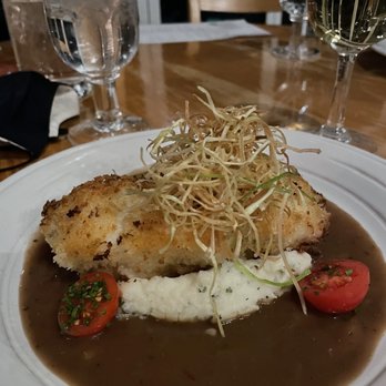Simon Pearce - Horseradish crusted cod - New American Near Me - Quechee, Vermont Simon Pearce - Horseradish crusted cod - New American Near Me - Quechee, Vermont