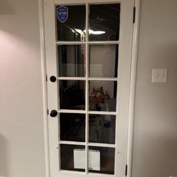 Before: old 70's single pane door with locking problems and drafts