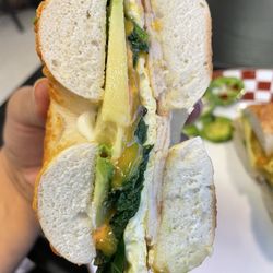 Delicious Kitchen - Turkey bagel breakfast sandwich