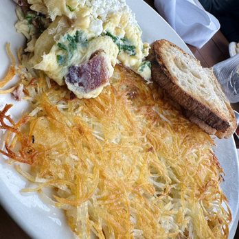 Redwood - Bacon Arugula Scramble...delicious! - American Near Me - Portland, Oregon Redwood - Bacon Arugula Scramble...delicious! - American Near Me - Portland, Oregon