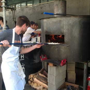 The Seaport - Real wood- fired pizza, made on the spot using a portable charcoal oven. With the 25 minute wait:) - Venues & Event Spaces Near Me - New York, New York