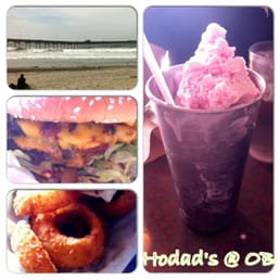 Strawberry Shake, Onion rings, Burger and Beach!