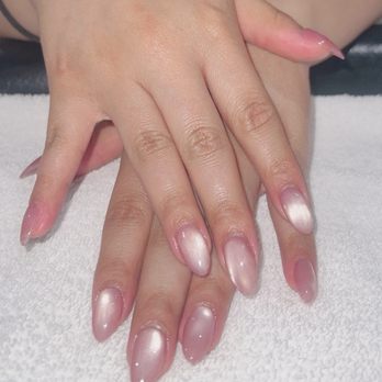 M S Nail Spa - Gel X with pink cat eye - Nail Salons Near Me - Cornelia, Georgia
