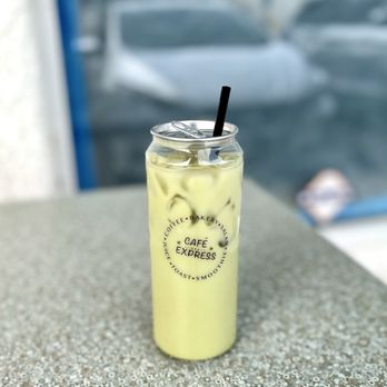 Cafe Express - Matcha Latte (iced with almond milk), one of my least favorite and had to be tossed - Cafes Near Me - Las Vegas, Nevada Cafe Express - Matcha Latte (iced with almond milk), one of my least favorite and had to be tossed - Cafes Near Me - Las Vegas, Nevada
