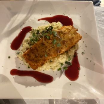 Salt 64 - Salmon with risotto - New American Near Me - Oak Island, North Carolina Salt 64 - Salmon with risotto - New American Near Me - Oak Island, North Carolina