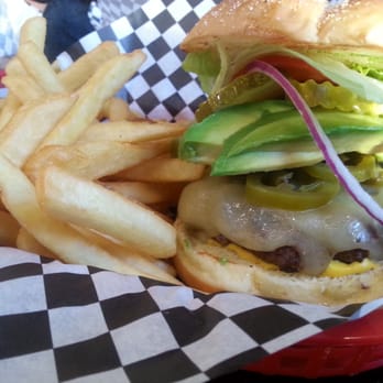 Rockit Char Grill - Flamin' Rocket with rocket fries. - Burgers Near Me - Hayward, California Rockit Char Grill - Flamin' Rocket with rocket fries. - Burgers Near Me - Hayward, California