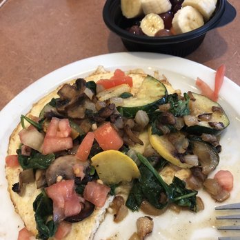 Denny's - Inside of egg white fresh veggie omelette (no cheese by choice), fresh fruit bowl. - Breakfast & Brunch Near Me - Kettleman City, California
