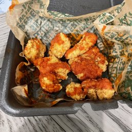 A failed attempt at original hot boneless wings. A failed attempt at original hot boneless wings.