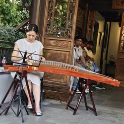 Lan Su Chinese Garden - 9/1/2024 - Mid-Autumn Festival/Mooncake Festival - I was seated right where the musician was setting up to play the Guzheng