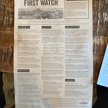 First Watch - Menu side 1 - Breakfast & Brunch Near Me - Mesa, Arizona