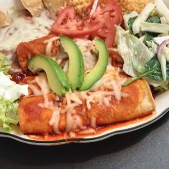 Lucy's Restaurant - Steak enchiladas with rice and beans - American Near Me - Altadena, California