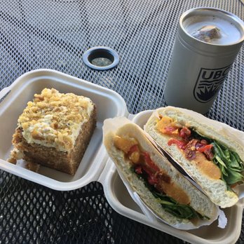 Arbutus Coffee - Veggie Love Sandwich, Carrot Cake, Honey Bush Rooibos Latte - Coffee & Tea Near Me - Vancouver, British Columbia
