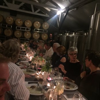 Kynsi Winery - Inside the barrel room for the wine makers dinner. - Wineries Near Me - Arroyo Grande, California