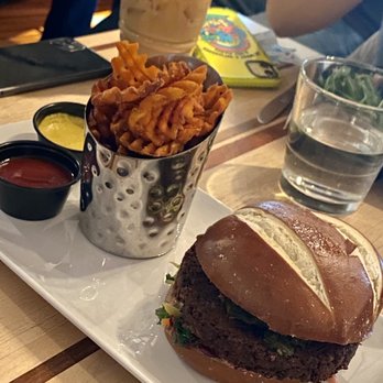 Root Down DIA - Veggie burger - New American Near Me - Denver, Colorado Root Down DIA - Veggie burger - New American Near Me - Denver, Colorado