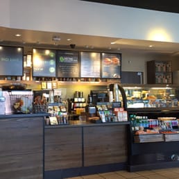 This Starbucks is small but has the same decor as others This Starbucks is small but has the same decor as others