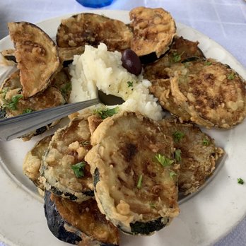 Gregory's 26 Corner Taverna - Fried Eggplant and Zucchini with Scordalia - Greek Near Me - Astoria, New York Gregory's 26 Corner Taverna - Fried Eggplant and Zucchini with Scordalia - Greek Near Me - Astoria, New York