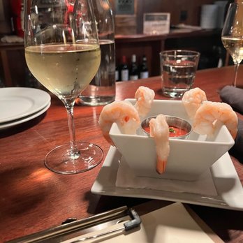 Ombra - Great glass of wine and shrimp cocktail! - Tapas Bars Near Me - Lenox, Massachusetts