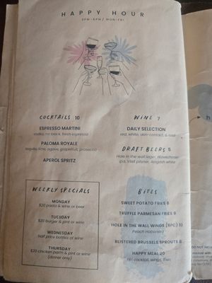 Menu photo 1 Hole In The Wall Brooklyn, NY