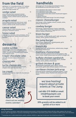 Menu photo 2 The Jump Restaurant & Bar Bozeman, MT Menu photo 2 The Jump Restaurant & Bar Bozeman, MT