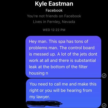 Tahoe Clear Pool And Spa - Another message that was ignored and then he blocked me. - Pool & Hot Tub Service Near Me - Fernley, Nevada Tahoe Clear Pool And Spa - Another message that was ignored and then he blocked me. - Pool & Hot Tub Service Near Me - Fernley, Nevada