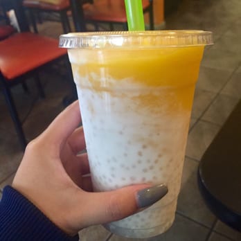 A+ Hong Kong Kitchen - Mango smoothie w/coconut milk & sago ($3.95) - Cantonese Near Me - Seattle, Washington