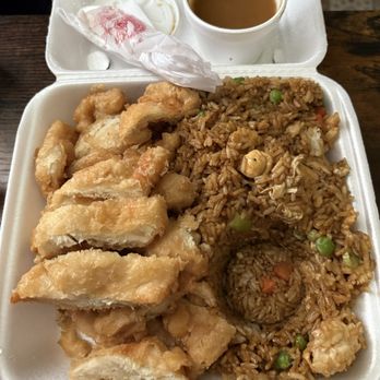 Little Chinatown - mandarin chicken, chicken fried rice and spring egg roll. - Chinese Near Me - Kenner, Louisiana Little Chinatown - mandarin chicken, chicken fried rice and spring egg roll. - Chinese Near Me - Kenner, Louisiana