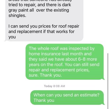 Astro Roofing - Picture 2: Original estimate $1400, then they claim "actually the whole roof needs to be replaced." Then they ask for $2800. - Roofing Near Me - Oakland, California Astro Roofing - Picture 2: Original estimate $1400, then they claim "actually the whole roof needs to be replaced." Then they ask for $2800. - Roofing Near Me - Oakland, California