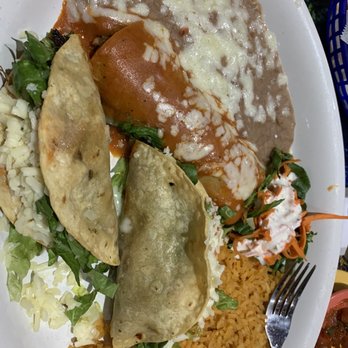 La Costa Mariscos - Two beef tacos and enchiladas - Mexican Near Me - Bakersfield, California