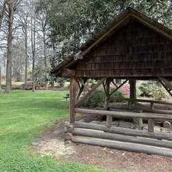 Edisto Memorial Gardens - Rustic Picnic shelter at Edisto Gardens