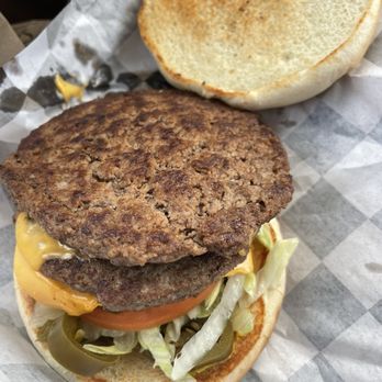 Mr. Burger - "Mr. Burger", is a double burger w/ lettuce, tomato, pickles. Add $1.20, (cheese) $1.25, (jalapeños). Cust. service was not Julia's gift. - Burgers Near Me - Great Bend, Kansas Mr. Burger - "Mr. Burger", is a double burger w/ lettuce, tomato, pickles. Add $1.20, (cheese) $1.25, (jalapeños). Cust. service was not Julia's gift. - Burgers Near Me - Great Bend, Kansas