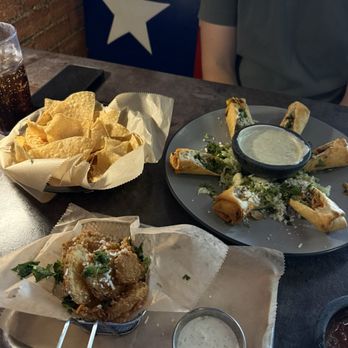 Dos Banderas - Fried Pickles Egg Rolls - Tex-Mex Near Me - Garland, Texas