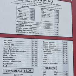 Hi-Ho Barbecue - Updated price board as of 6/2022
