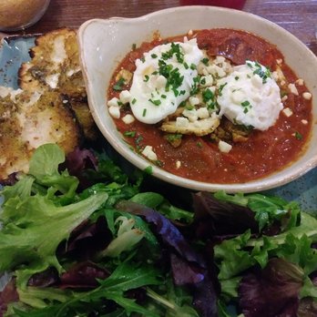 First Watch - My favorite meal, Mediterranean Egg. Perfect ciabatta toast, poached eggs and stewed tomatoes. So flavorful! Kinda healthy too. - Breakfast & Brunch Near Me - Wesley Chapel, Florida
