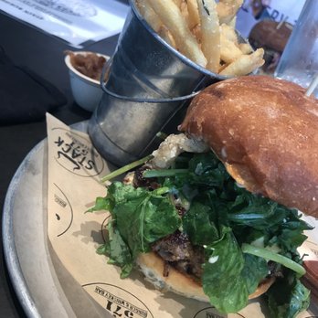 Stack 571 Burger and Whiskey Bar - Truffle mushroom burger - American Near Me - Vancouver, Washington Stack 571 Burger and Whiskey Bar - Truffle mushroom burger - American Near Me - Vancouver, Washington