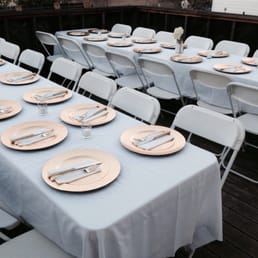 I rented the chairs, tables and table cloth. I rented the chairs, tables and table cloth.