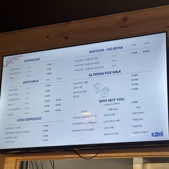 Kohi Coffee - Menu - Coffee & Tea Near Me - Chicago, Illinois