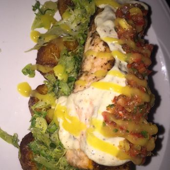 MangoSeed Restaurant - yummy mango Pico de Gallo jerk salmon - Caribbean Near Me - Brooklyn, New York MangoSeed Restaurant - yummy mango Pico de Gallo jerk salmon - Caribbean Near Me - Brooklyn, New York