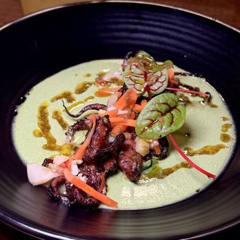 The Laurel - Grilled octopus (Green olive green goddess, charred scallion oil, miso butter) - Cocktail Bars Near Me - West Hartford, Connecticut