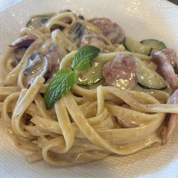 Aroma Craft Coffee - Miso Pasta w/ TW Sausage - Coffee Roasteries Near Me - Walnut, California