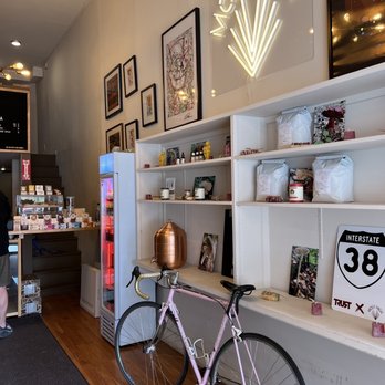 Most High - a bicycle parked in front of a store - Coffee & Tea Near Me - Brooklyn, New York