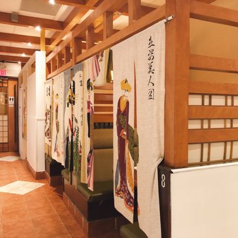 Oyaji Sushi - a long hallway with japanese art on the walls - Japanese Near Me - Richmond Hill, Ontario