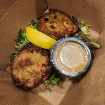 Tap & Vine Stonecrest - Crab cakes. Not good , not bad, lil fishy. But like bad fishy. - New American Near Me - Charlotte, North Carolina Tap & Vine Stonecrest - Crab cakes. Not good , not bad, lil fishy. But like bad fishy. - New American Near Me - Charlotte, North Carolina